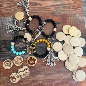 Colorful Beaded Keychain Set with Tassels